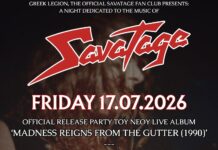 Savatage Official Release Party & Live Set από την Greek Legion Tribute Band (Δελτίο Τύπου)